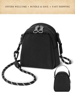 Women's Sling Crossbody Bag Nylon Water-Resistant with Zipper Closure